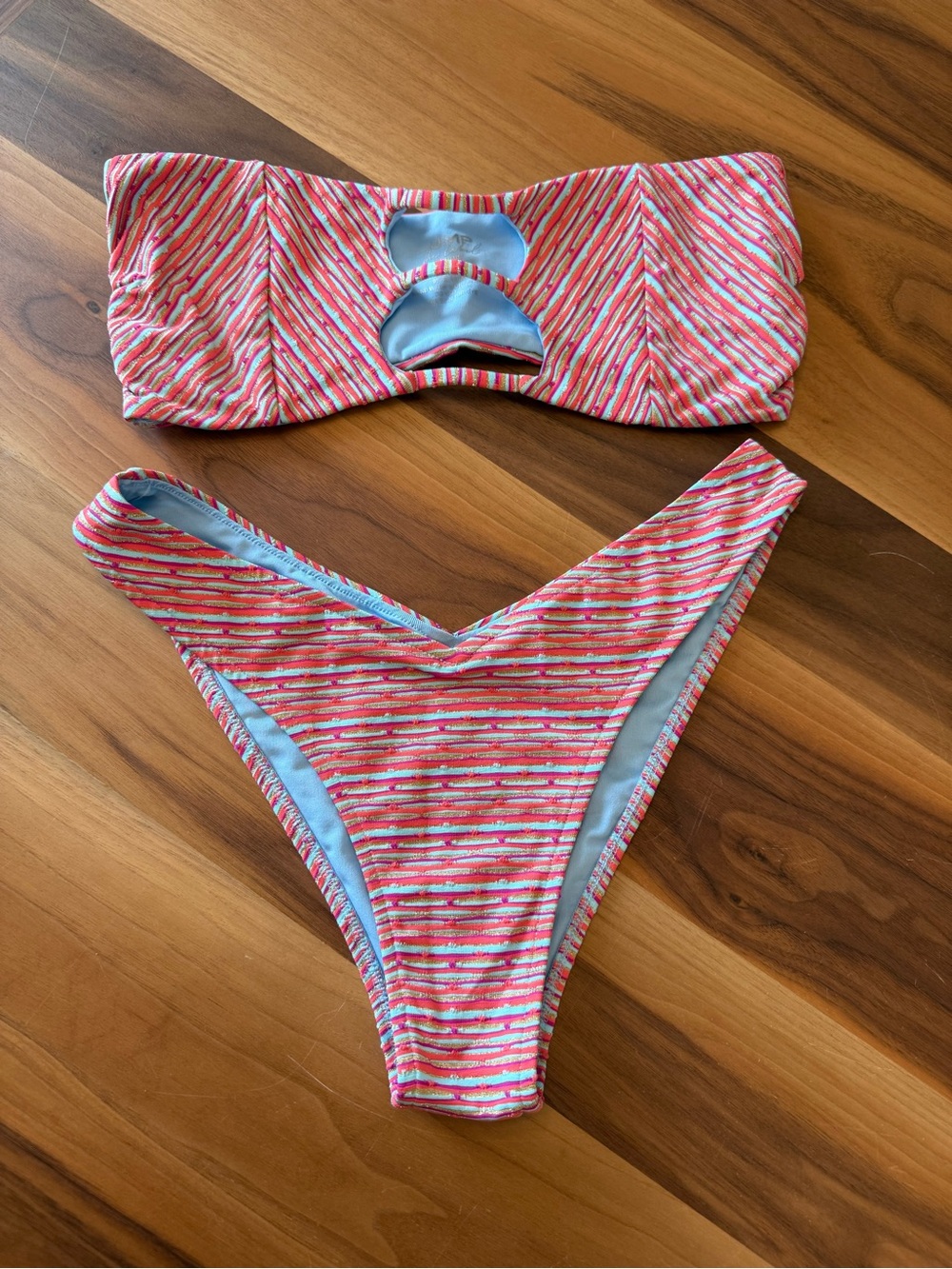 JMP the Label Bikini - Vegas top and Rio bottoms in Fiesta print - Size Medium.
